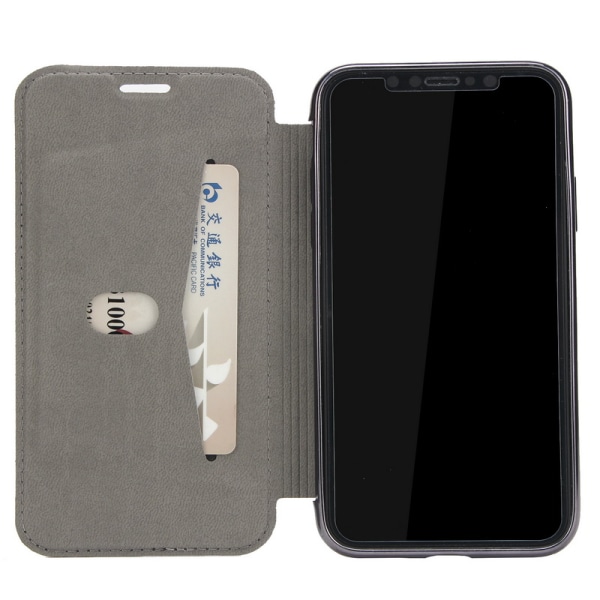 iPhone X/XS Plånboksfodral TPU Ultraslim design - fler färger Svart