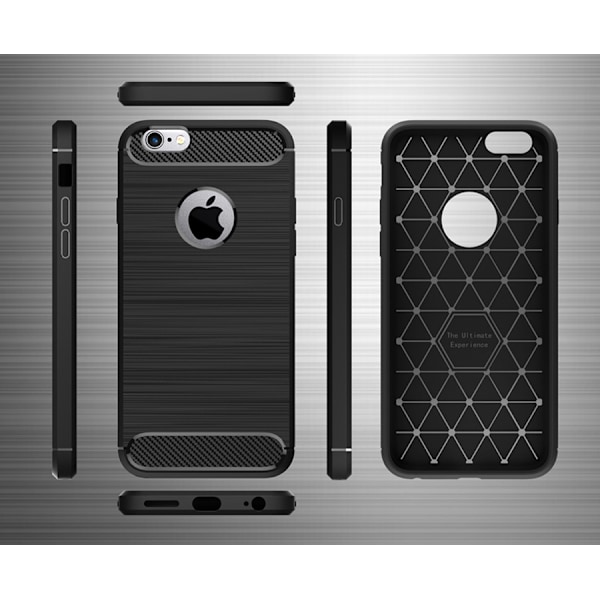 SKALO iPhone 6/6S Armor Carbon Stødsikker TPU-cover - Vælg farve Black