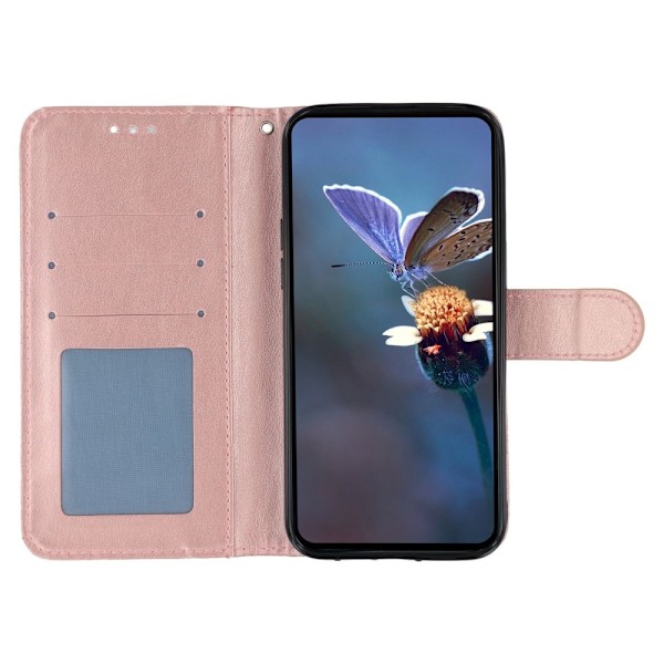 SKALO Samsung S25 Edge Mandala Blomst Flip Cover - Rosa guld Pink gold
