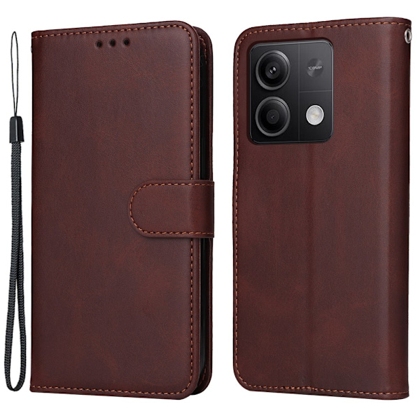 SKALO Xiaomi Redmi Note 13 5G PU-Läder Plånboksfodral - Fler färger Brun
