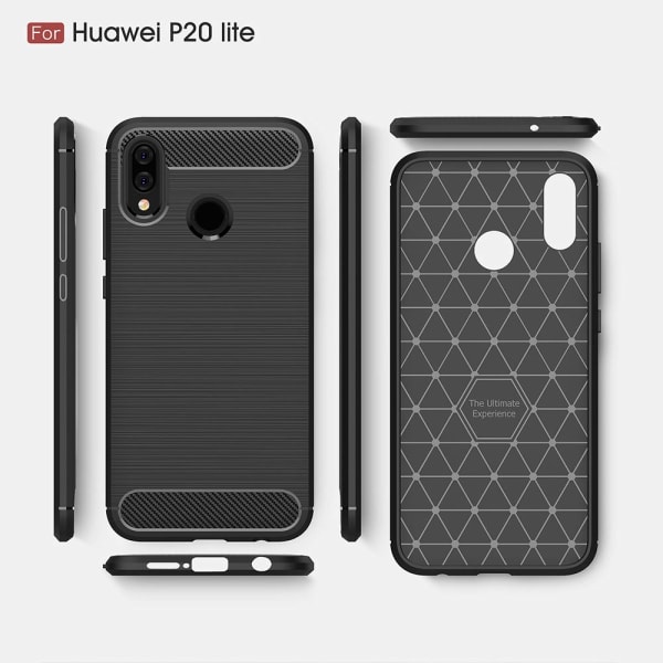 Stødsikker Armour Carbon TPU cover Huawei P20 Lite - flere farver Grey