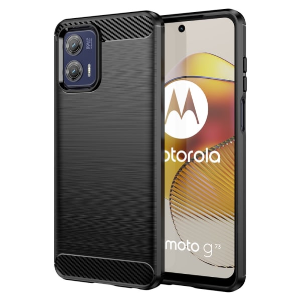 SKALO Motorola Moto G73 5G Armor Carbon Stöttåligt TPU-skal - Fl Svart
