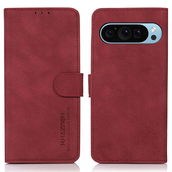 SKALO Google Pixel 9/9 Pro KHAZNEH Pungetui i PU-læder - Rød Red