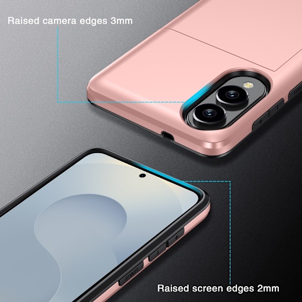 SKALO Samsung S25 Edge Armor Korthållare Skal - Svart Svart