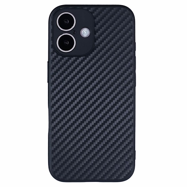 SKALO iPhone 16 Carbon Fiber TPU cover - Sort Black