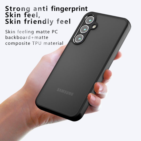 SKALO Samsung S24 Skin-touch hybridikuori - Musta Black