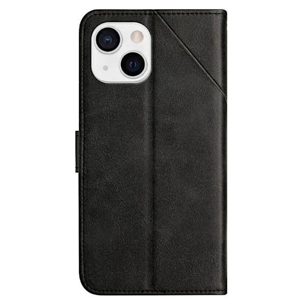 SKALO iPhone 15 Embossed Plånboksfodral i PU-Läder - Svart Svart