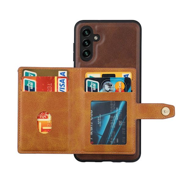 SKALO Samsung A54 5G PU-nahkainen Suojakuori Lompakolla - Musta Black
