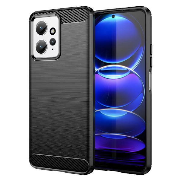 SKALO Xiaomi Redmi Note 12 4G Armor Carbon Stöttåligt TPU-skal - Fler färger Svart