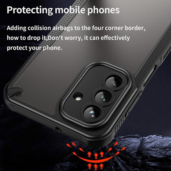 SKALO Samsung A26 5G Armor Hybrid Frosted Cover - Sort Black
