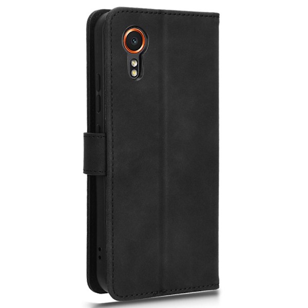 SKALO Samsung Xcover 7 Matt PU-læderpungetui - Sort Black