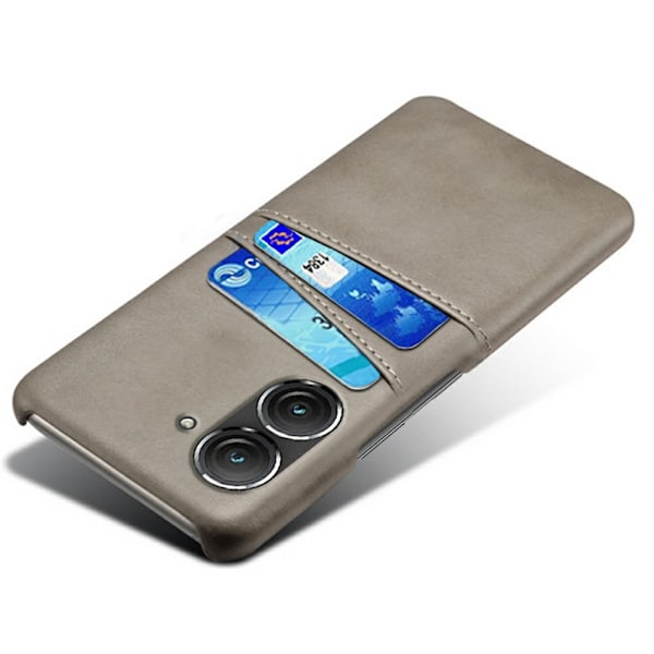 SKALO Asus Zenfone 9 5G PU-Läder Korthållare Skal - Grå grå