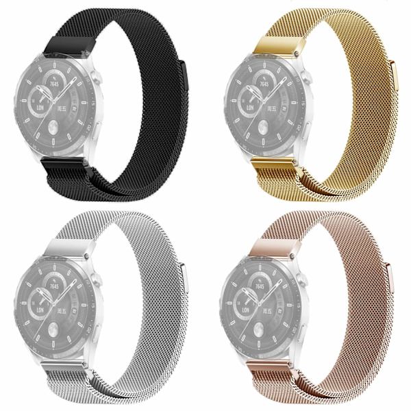 SKALO Milanese Loop til Huawei Watch 3/3 Pro - Vælg farve Black