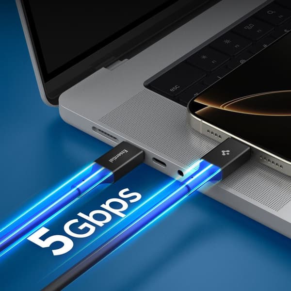 Spigen EB10020CC Essential USB-C-kaapeli 100W 2m - Musta Black
