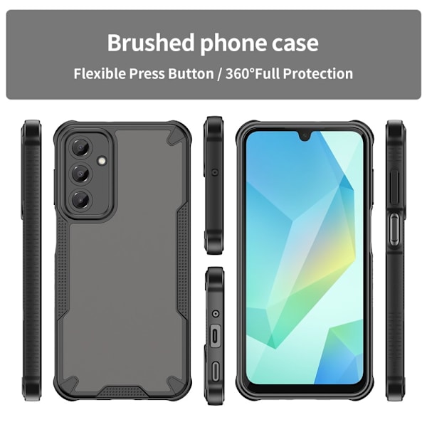 SKALO Samsung A16 Armor Hybrid Frosted Skal - Svart Svart