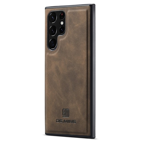 DG.MING Samsung S24 Ultra Premium PU-Läder Hybrid Skal - Grå grå