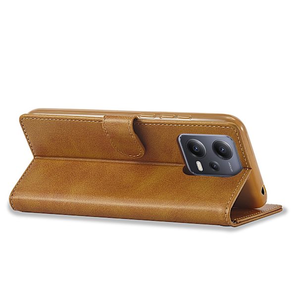 SKALO Xiaomi Redmi Note 12 5G LC.IMEEKE Lompakkokotelo PU-nahkaa - Vaaleanruskea Light brown