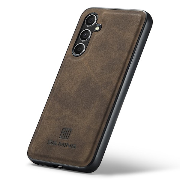 DG MING Samsung S25 Premium PU-Läder Hybrid Skal - Mörkbrun Mörkbrun