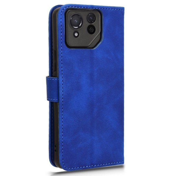 SKALO Asus ROG Phone 8 5G Matt PU-Läder Plånboksfodral - Blå Blå