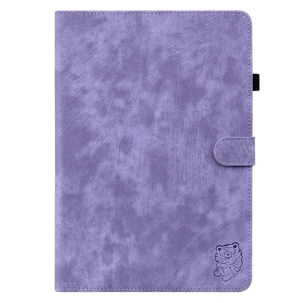 SKALO Lenovo Tab P12 Cute Tiger PU-nahkainen Lompakkokotelo - Violetti Purple