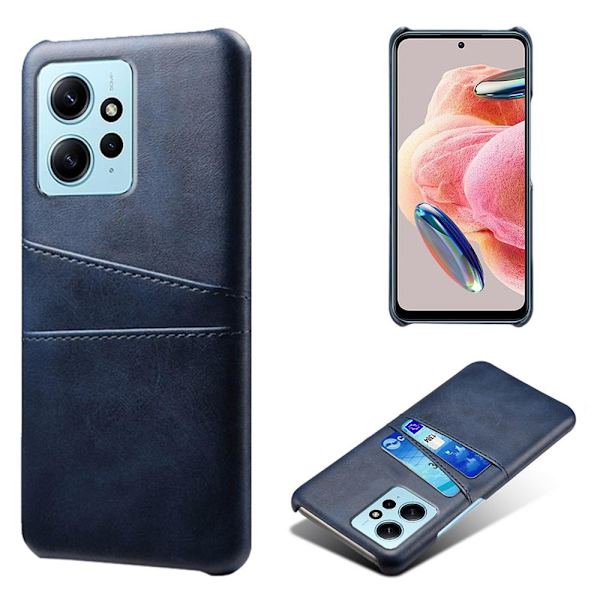 SKALO Xiaomi Redmi Note 12 4G PU-Läder Korthållare Skal - Blå Blå