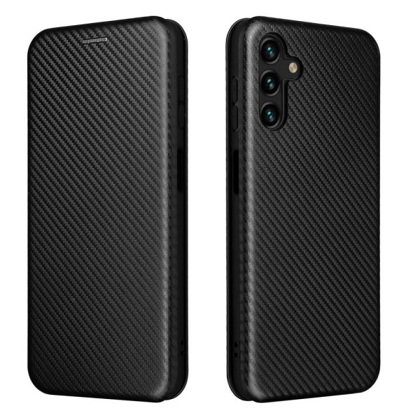 SKALO Samsung A04s 4G Carbon Fiber Pungetui - Sort Black