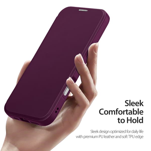 DUX DUCIS Skin X Pro Plånbok för iPhone 17 Pro Max - Vinröd Vin, röd