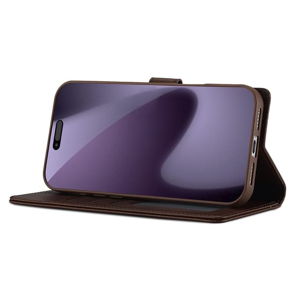 SKALO LC.IMEEKE Premium PU-læder Flip Cover til iPhone 18 Pro - Brun Brown