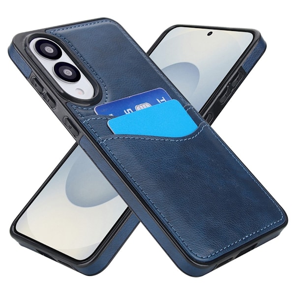 SKALO Samsung S25 Edge PU-Nahkainen Korttikotelo Suojakuori - Sininen Blue