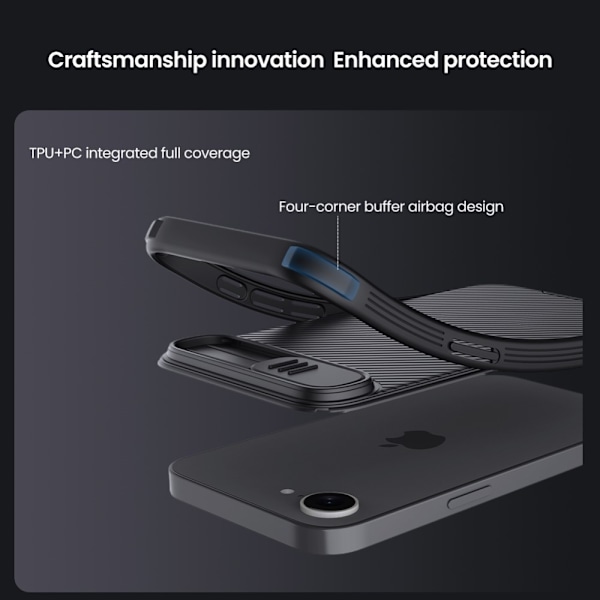 NILLKIN iPhone 16e CamShield Pro Series Cover - Sort Black