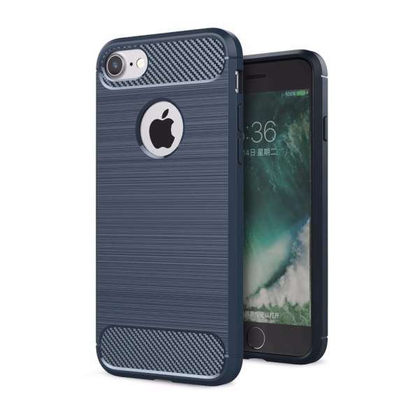 SKALO iPhone 7/8 Armor Carbon Stødsikker TPU-cover - Vælg farve Grey