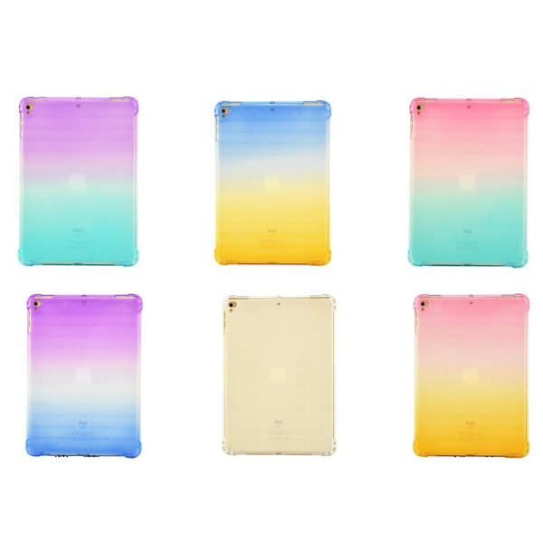 SKALO iPad 10.2 Gradient TPU Cover - Pink-Turkis Multicolor