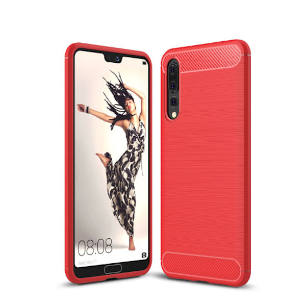 SKALO Huawei P20 Pro Armor Carbon Stöttåligt TPU-skal - Fler färger Röd
