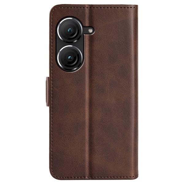 SKALO Asus Zenfone 9 5G Premium Wallet Flip Cover - Brun Brown