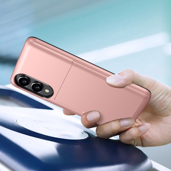 SKALO Samsung S25 Edge Armor Korttikotelo Suojakuori - Kulta Gold