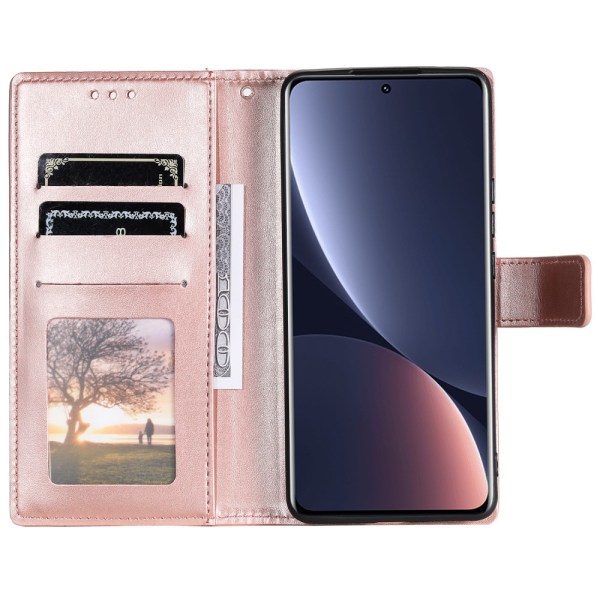 SKALO Xiaomi 12 Pro Mandala Flip Cover - Rosa guld Pink gold