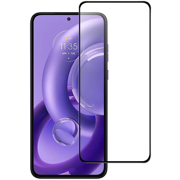 SKALO Motorola Edge 30 Neo 5G FULL-FIT Hærdet Glas Skærmbeskyttelse Black