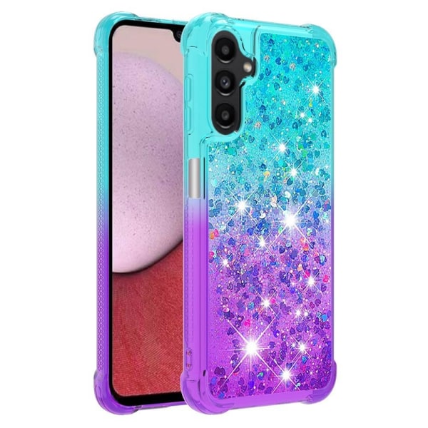 SKALO Samsung A14 5G Kvicksand Glitter Hjerter TPU Cover - Turki Multicolor