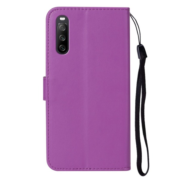 SKALO Sony Xperia 10 V Flip Cover m. pung i PU-læder - Lilla Purple