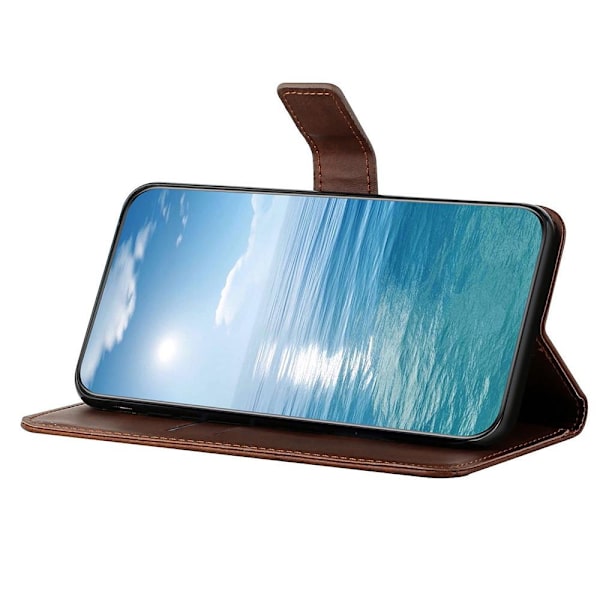 SKALO Xiaomi Redmi Note 12 4G PU læderpung med prægning - Brun Brown