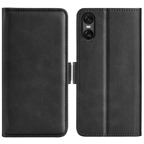 SKALO Sony Xperia 10 VI Premium Cut Lompakkokotelo - Musta Black