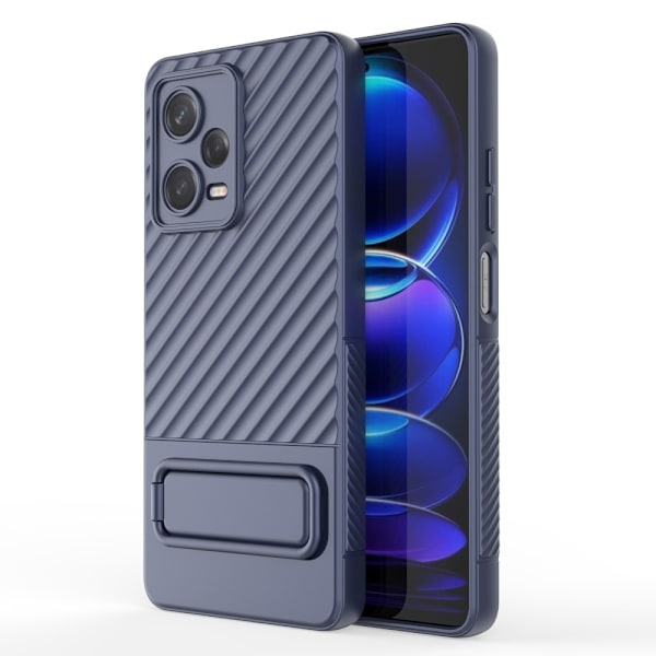 SKALO Xiaomi Redmi Note 12 Pro 5G Twill 2.0 TPU-Cover med rack - Mørkeblå Dark blue