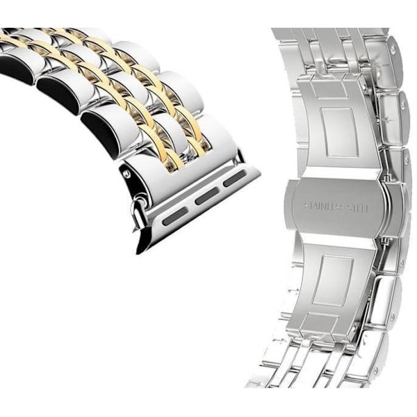 SKALO Metalliranneke, 5 lenkkiä Apple Watch SE 44mm - Valitse väri Gold