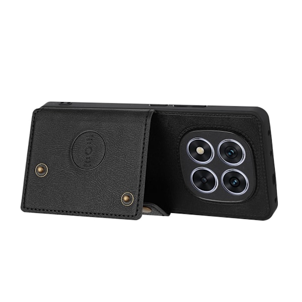 SKALO Xiaomi Redmi Note 14 Pro+ 5G PU-Läder 2-Kortfack Skal - Svart Svart