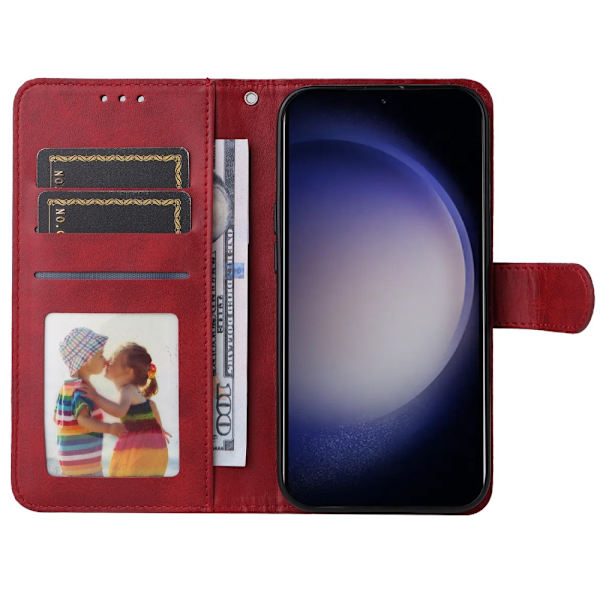 SKALO Samsung S24+ PU-læder Pungetui - Vælg farve Red