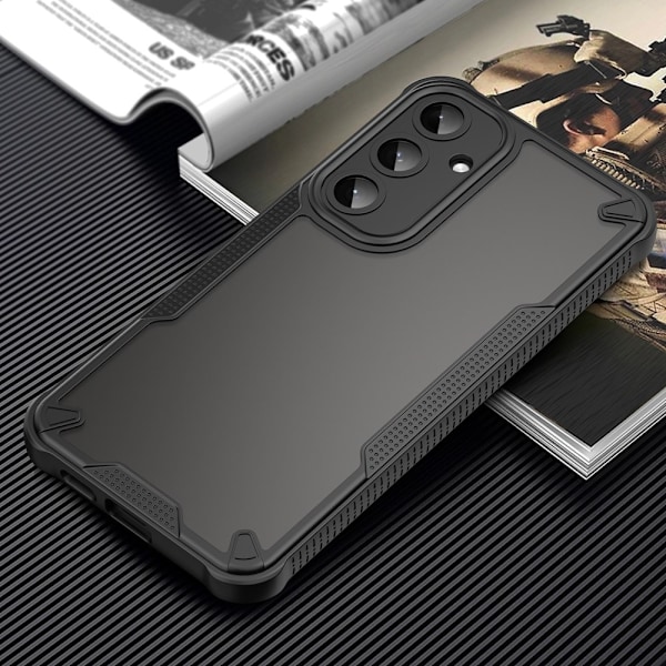 SKALO Samsung S25+ Armor Hybrid Frosted Cover - Sort Black