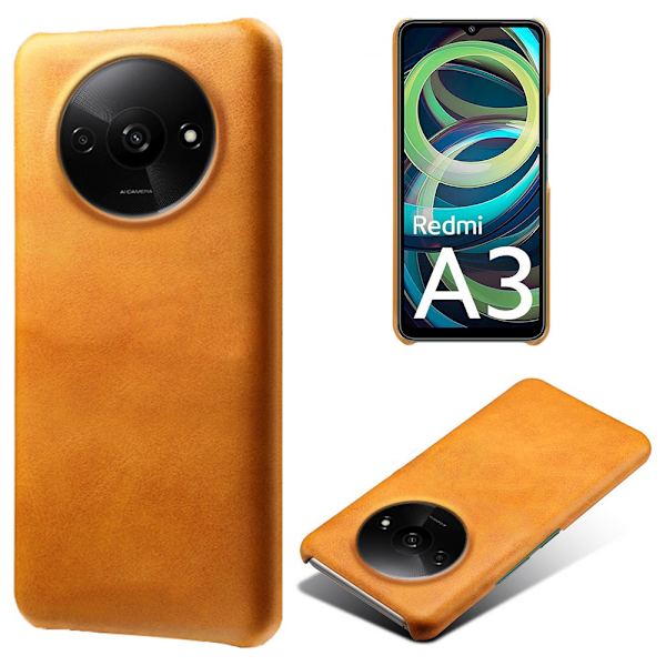 SKALO Xiaomi Redmi A3 PU-Läder Skal - Ljusbrun Ljusbrun