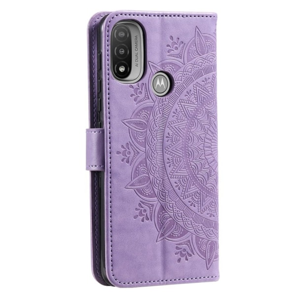 SKALO Moto E20/E30/E40 Mandala Pung Etui - Lilla Purple