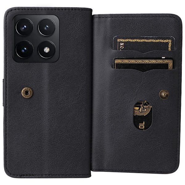 SKALO Xiaomi 14T 10-FACK Plånboksfodral - Svart Svart