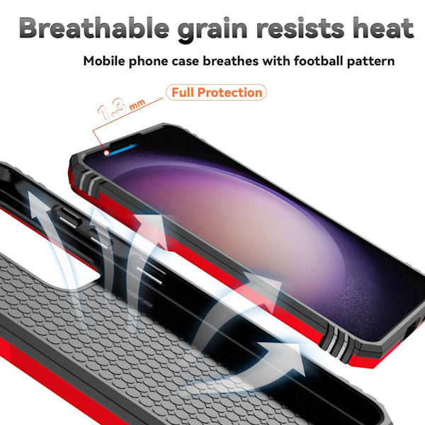SKALO Samsung S24 Armor hybridi metallirengas kameran liukusäädin - Punainen Red